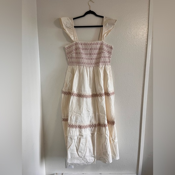 Madewell Lucie Smocked Tiered Midi Dress Plus size 1X - Picture 6 of 13